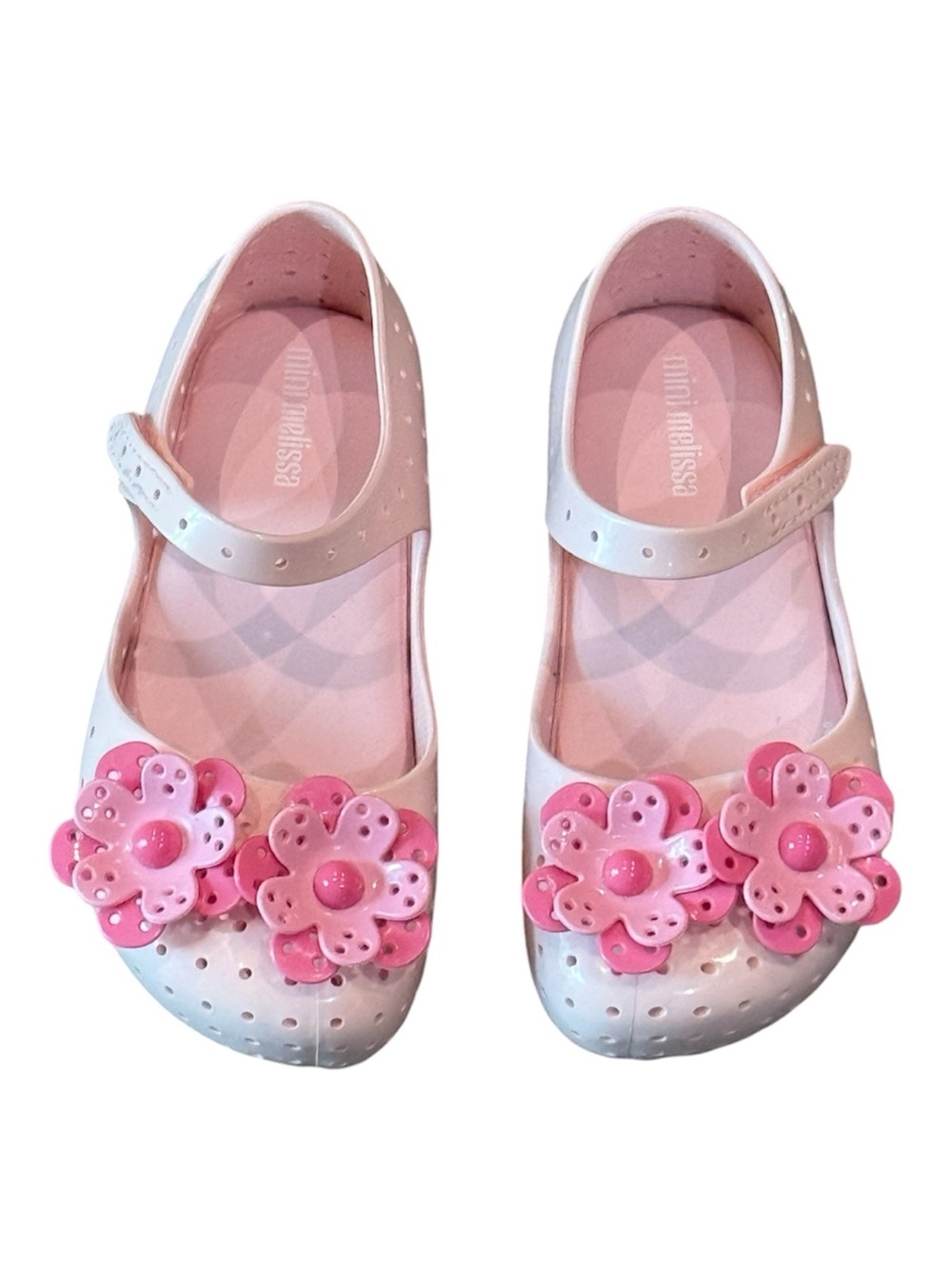 Mini Melissa Furadinha XII Top Flower Pink Mary Janes